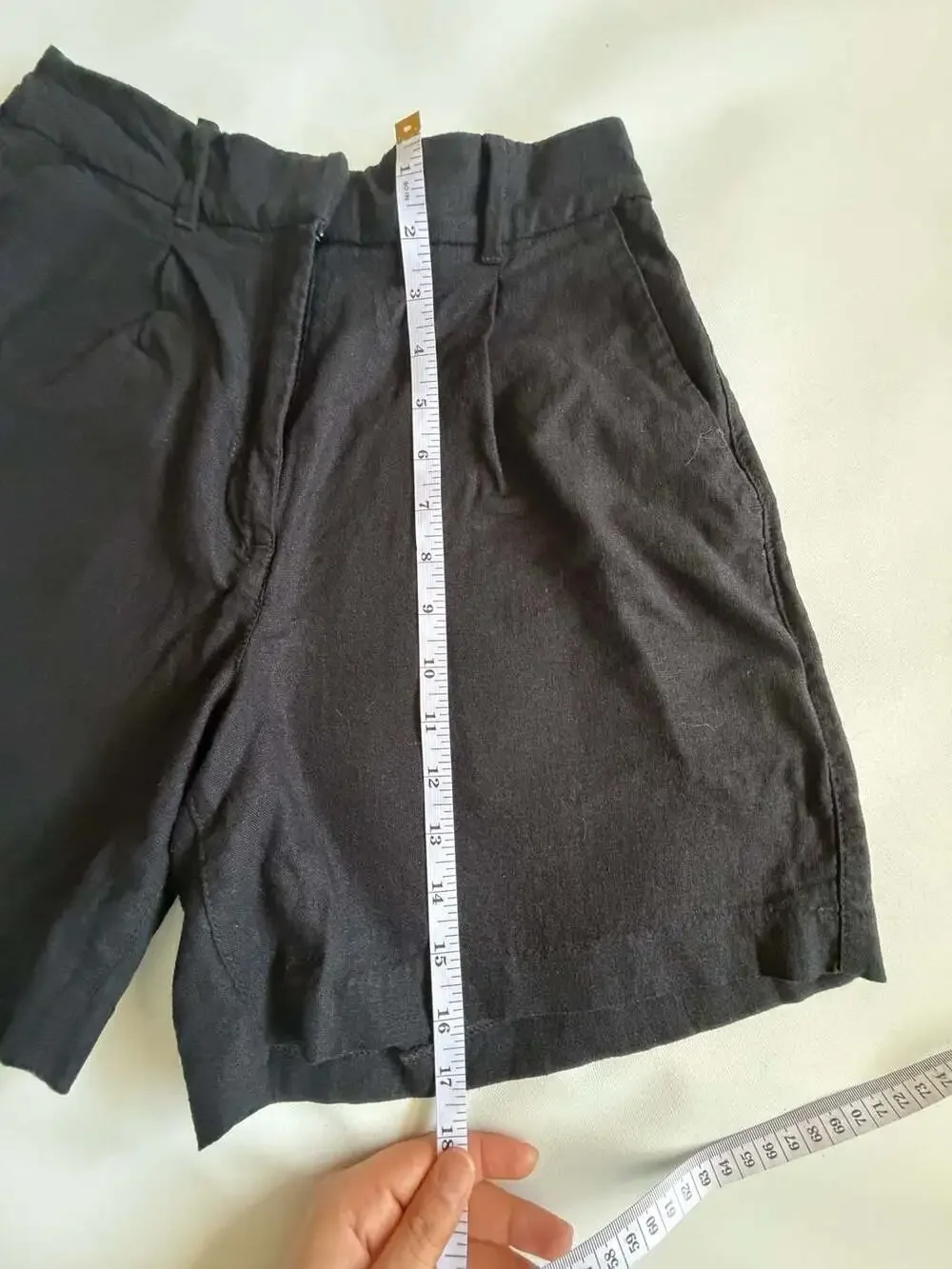 Old Navy Black Linen Blend Shorts Womens Size S Pull On Elastic Waist Y2K